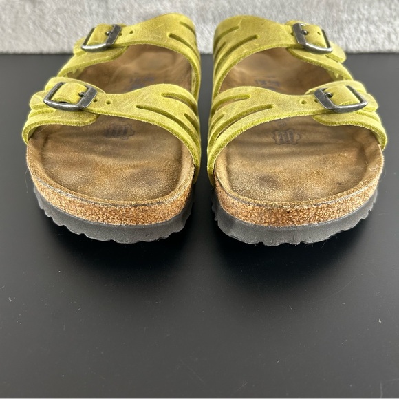 BIRKENSTOCK Granada Soft Footbed Lime Green Suede Leather Sandals Size 37 US 6 - Picture 3 of 9